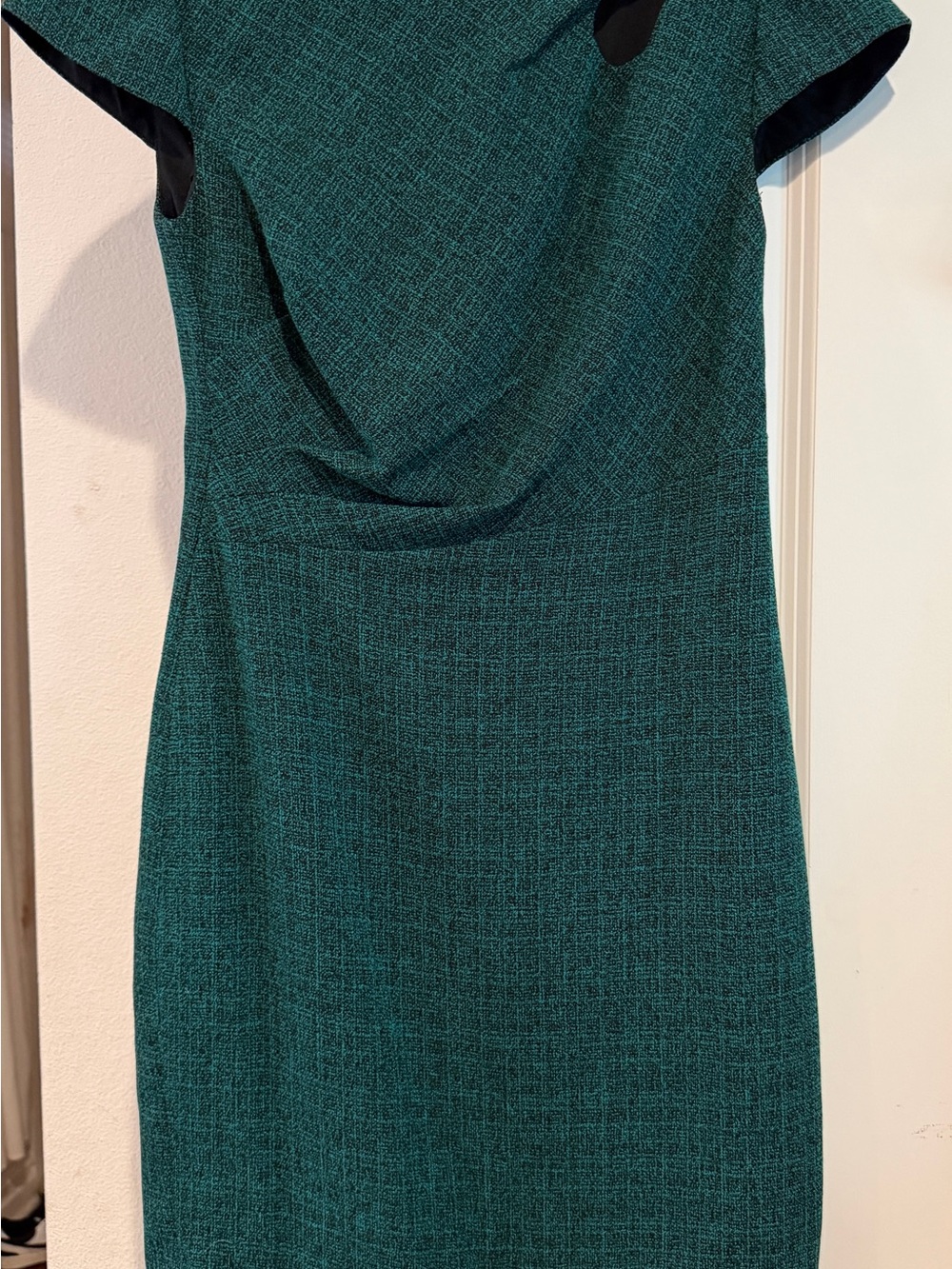 Kay Unger Teal Textured Sheath Dress